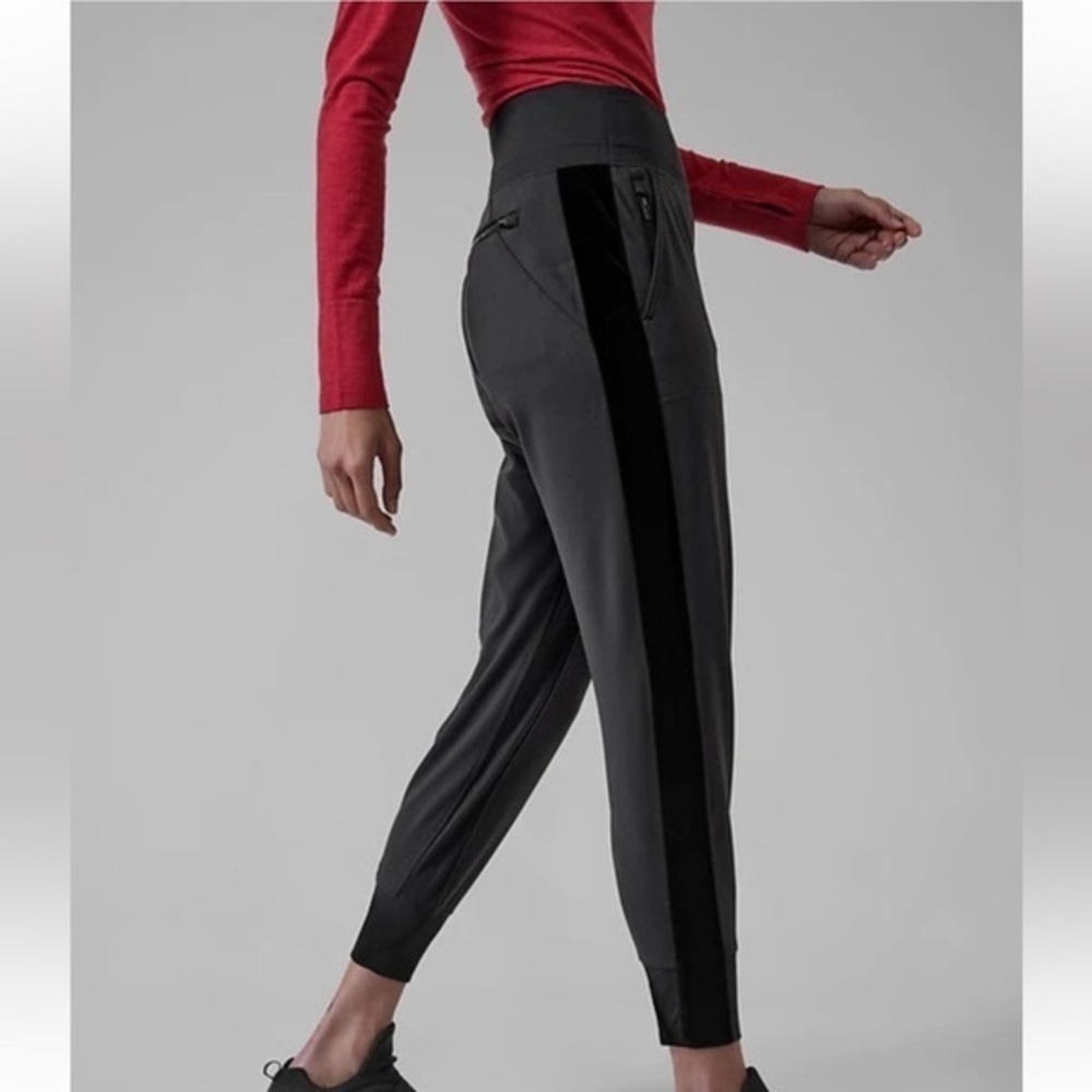 Like New Athleta Burgundy Track Pants - Picture 4 of 11